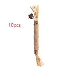 Cat Catnip Teething Stick Raffia Pet Toy