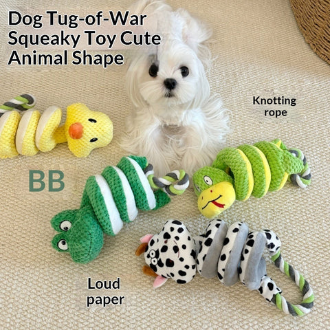Puppy Toy Tug-of-War Plush Crinkle Paper Chew-Resistant Pulling Game