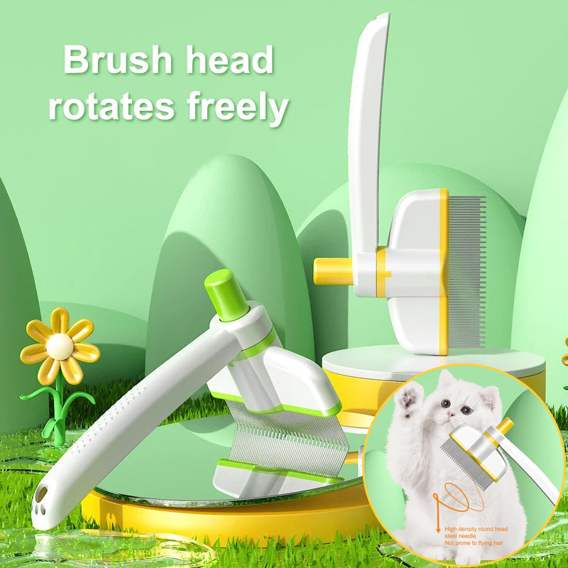 Self Cleaning Cat Dog Comb Hair Removal Grooming Flea Brush
