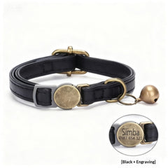Retro Style Durable Leather Cat Pet Collar