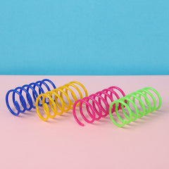 Colorful Cat Spring Toys Durable Coil Spiral Kitten Interactive Play