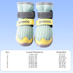 4PCS Dog Shoes For Large Small Medium Dogs,Dog Boots With Reflective Rugged Anti-Slip Sole And Skid-Proof,Breathable Dog Boots For Summer, Paw Protector For Outdoor Walking