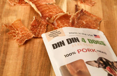 Pork Dog Treats, 5 Ounce Bag, Single Ingredient, High Protein