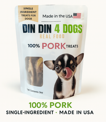Pork Dog Treats, 5 Ounce Bag, Single Ingredient, High Protein