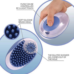 2 in 1 Pet Bath Brush Silicone Massage Comb Shampoo Dispenser
