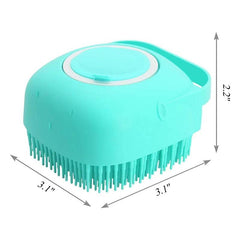 2 in 1 Pet Bath Brush Silicone Massage Comb Shampoo Dispenser
