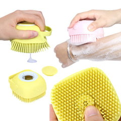 2 in 1 Pet Bath Brush Silicone Massage Comb Shampoo Dispenser
