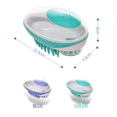 2 in 1 Pet Bath Brush Silicone Massage Comb Shampoo Dispenser