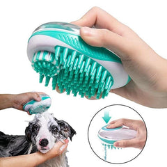 2 in 1 Pet Bath Brush Silicone Massage Comb Shampoo Dispenser