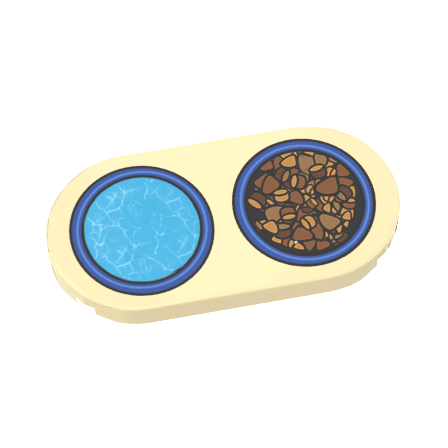 Large Pet Food and Water Bowls - Custom Printed Using a LEGO® Tile