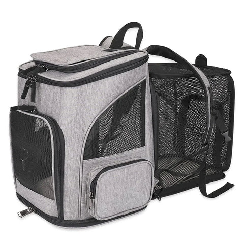 Pet Carrier Backpack Expandable for Cats Dogs Under 18 LB | Breathable Mesh Cat Backpack Carrier Bag | Foldable Dog Backpack