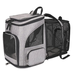 Pet Carrier Backpack Expandable for Cats Dogs Under 18 LB | Breathable Mesh Cat Backpack Carrier Bag | Foldable Dog Backpack