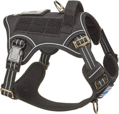 Tactical No-Pull Dog Harness with Handle, Reflective Adjustable Training Vest