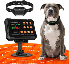 Wireless Dog Fence Radar 3in1 Training No Go Zone Waterproof Collar up to 1 acre