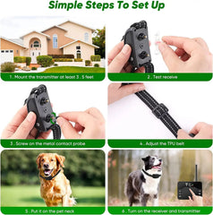Wireless Dog Fence Training Collar System Rechargeable Waterproof up to 2 Dogs