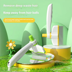 Self Cleaning Cat Dog Comb Hair Removal Grooming Flea Brush