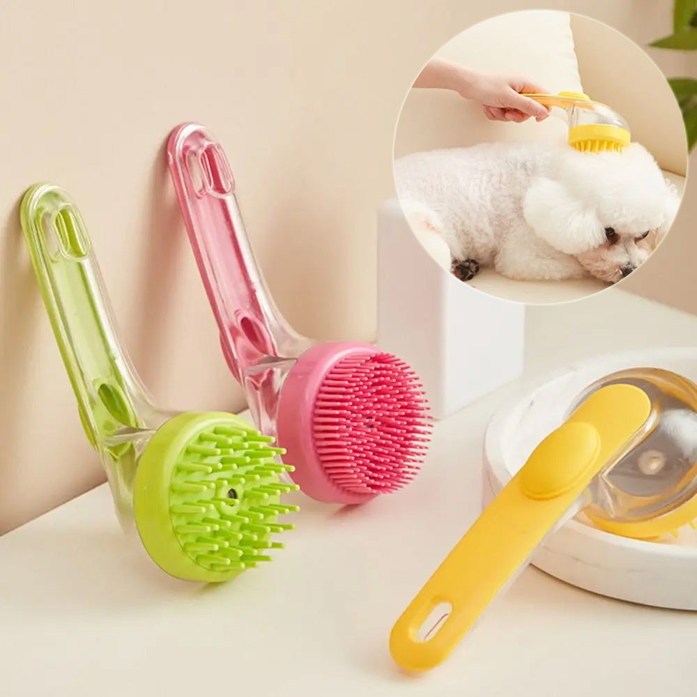 Pet Bath Brush Long Handle Dog Cat Grooming Cleaning Comb