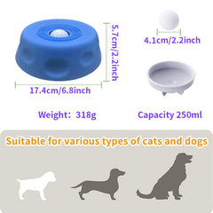 Dog Lick Bowl With Ball,Lick Ball Bowl For Dogs,Dog Licking Bowl With Rolling Ball,Slow Feeder Ball Bowl To Slow Pet Eating,Rolling Ball Dog Bowl Give Pet More Time To Enjoy Eating