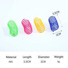 Colorful Cat Spring Toys Durable Coil Spiral Kitten Interactive Play