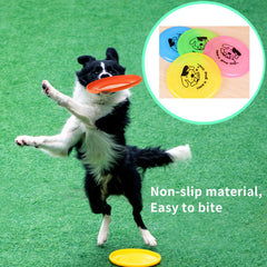 Silicone Dog Flying Disc Toy Interactive Chew Resistant Training Saucer