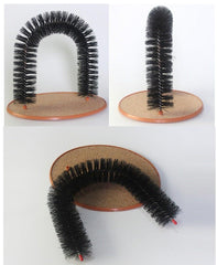 Comfortable Arch Cats Massager Pet Cat Itching Grooming Supplies Round Fleece Base Kitten Toy Scratching Device Brush For Cat Arch Self Grooming and Massaging Brush Toy Pet Scratcher Pads Hair Cleaner