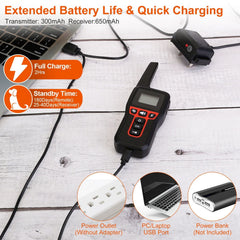3280FT Waterproof Dog Training Collar Remote Beep Vibration Shock Features
