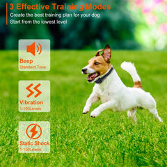 3280FT Waterproof Dog Training Collar Remote Beep Vibration Shock Features