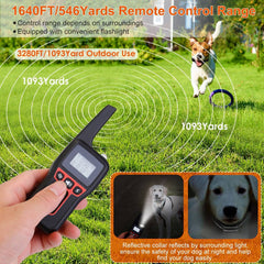 3280FT Waterproof Dog Training Collar Remote Beep Vibration Shock Features