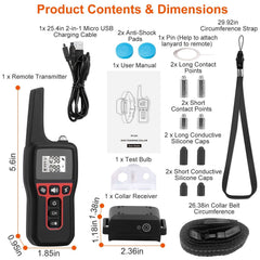 3280FT Waterproof Dog Training Collar Remote Beep Vibration Shock Features