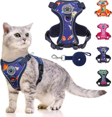 Escape Proof Cat Harness and Leash Reflective Adjustable Soft Vest