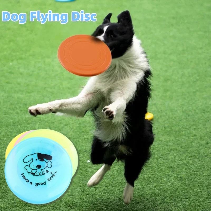 Silicone Dog Flying Disc Toy Interactive Chew Resistant Training Saucer