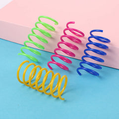 Colorful Cat Spring Toys Durable Coil Spiral Kitten Interactive Play