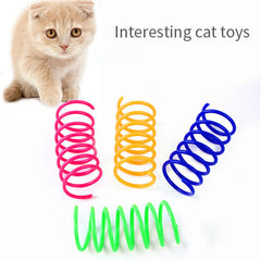 Colorful Cat Spring Toys Durable Coil Spiral Kitten Interactive Play
