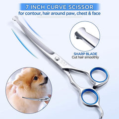 6-in-1 Professional Stainless Steel Safety Pet Grooming Scissors