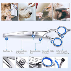 6-in-1 Professional Stainless Steel Safety Pet Grooming Scissors